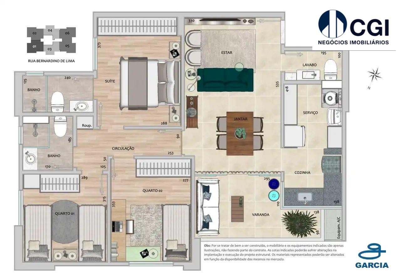 Apartamento, 3 quartos, 75 m² - Foto 1