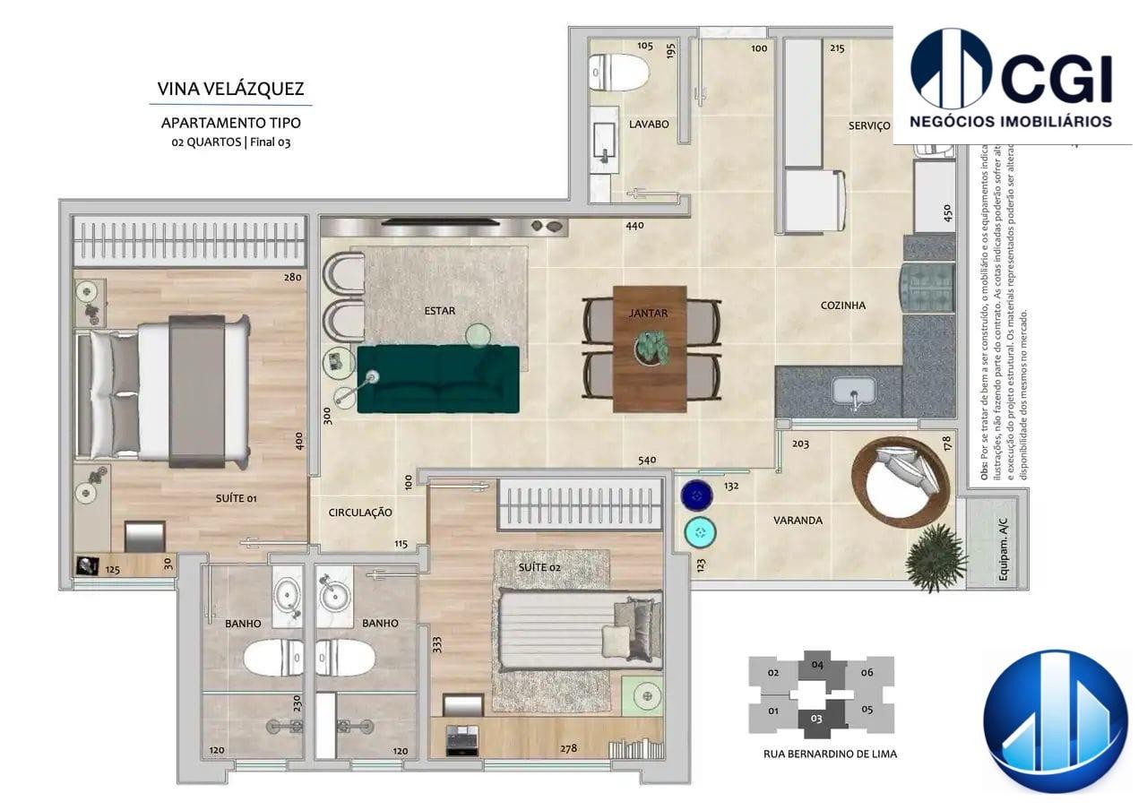 Apartamento, 3 quartos, 75 m² - Foto 3