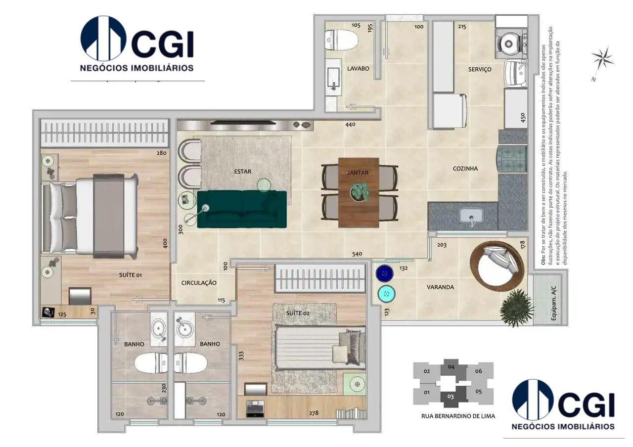 Apartamento, 2 quartos, 72 m² - Foto 2